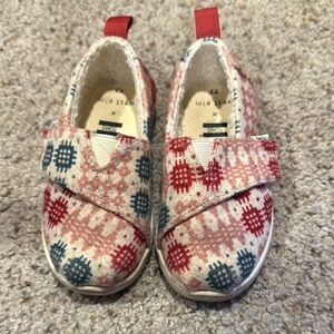 TOMS x West Elm Kids' Patterned Alpargata Slip-On Shoes Size 7